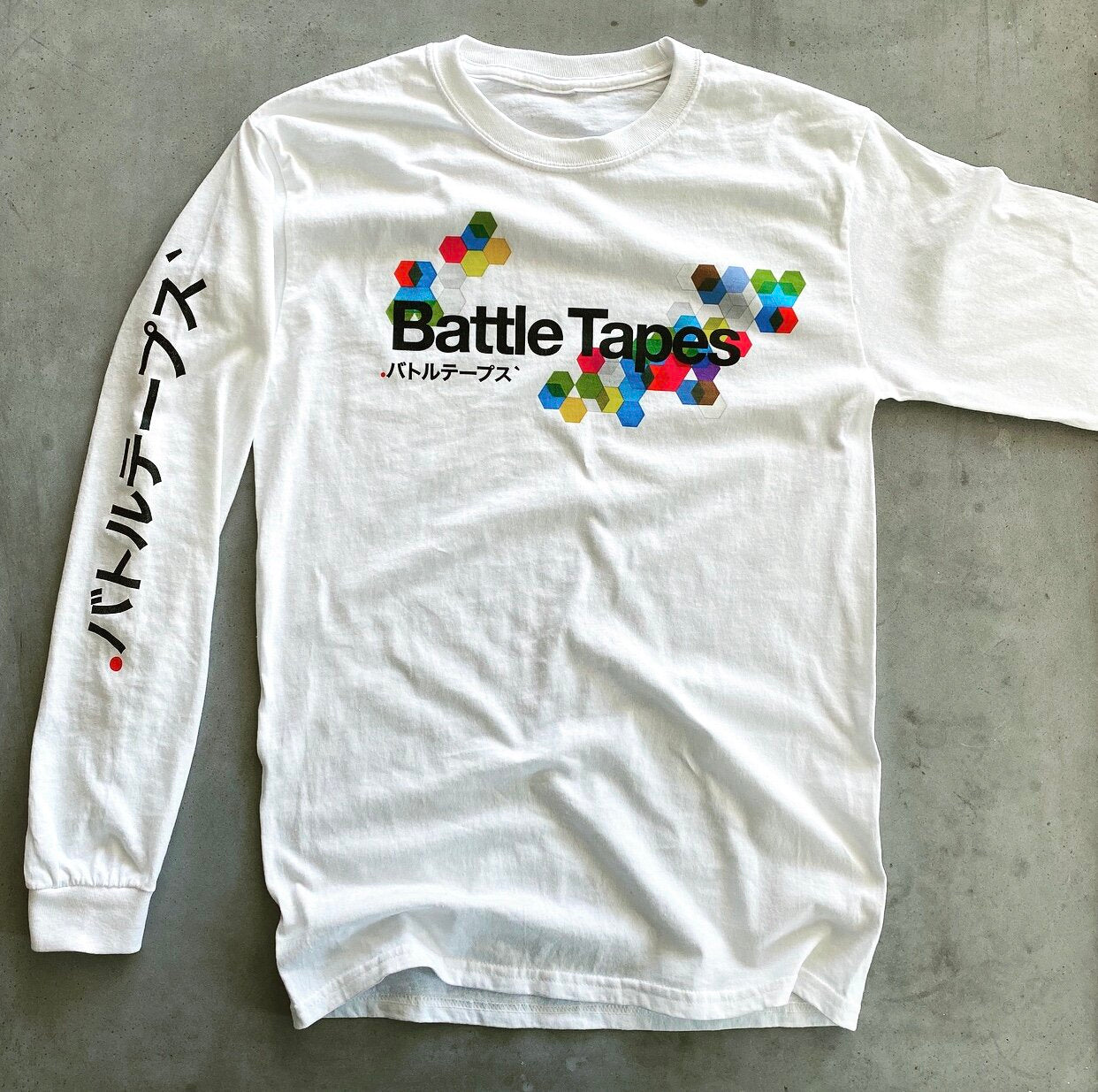 Battle Tapes Hexa-Color Long Sleeve Shirt (White)